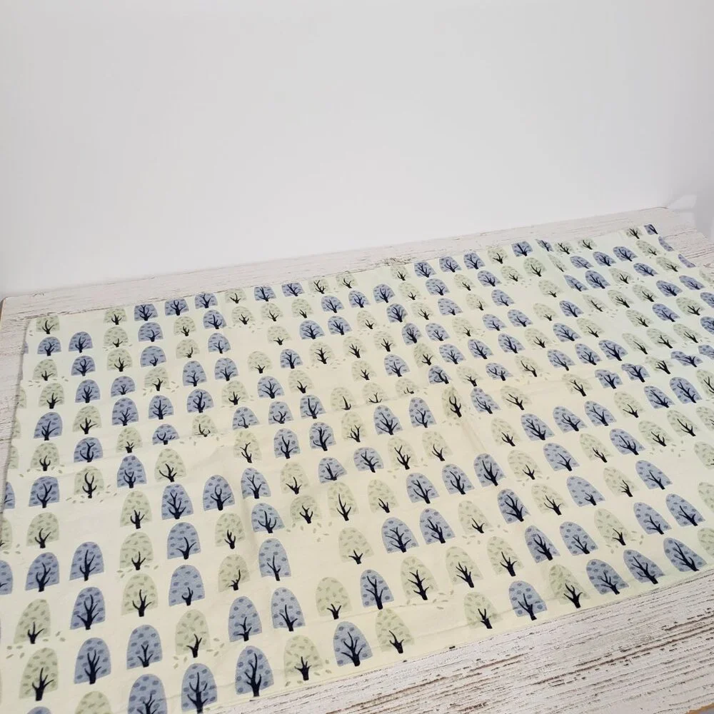 Eddie Bauer HOME Standard Flannel Pillow Case Tree Pattern / Blue Green